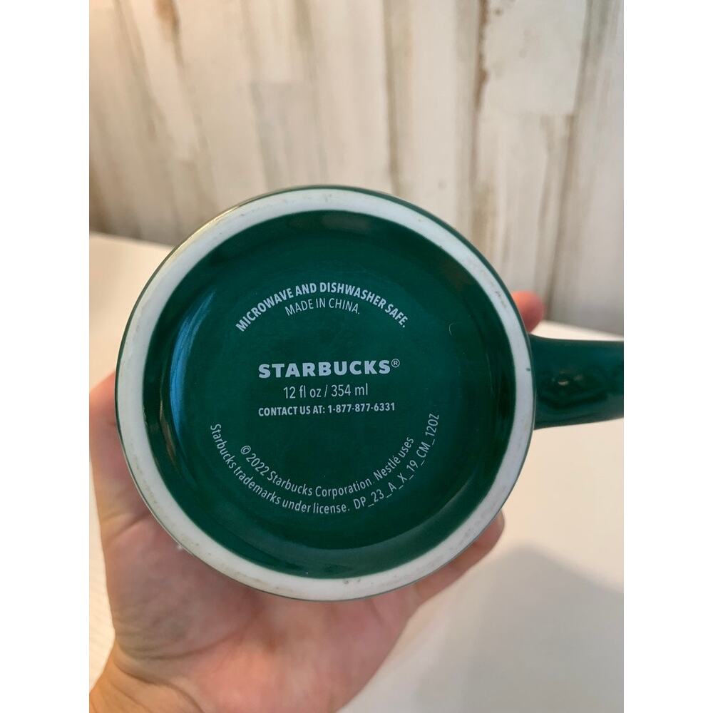 Starbucks Coffee Mug Green Mermaid Siren Logo 12 oz Cup - Picture 3 of 4